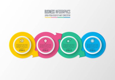 Infographic tasarım iş kavramı ile 4 seçenekleri.