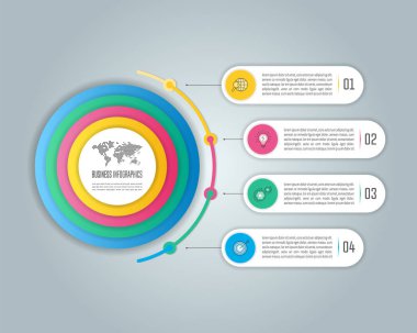 Infographic tasarım iş kavramı ile 4 seçenekleri.