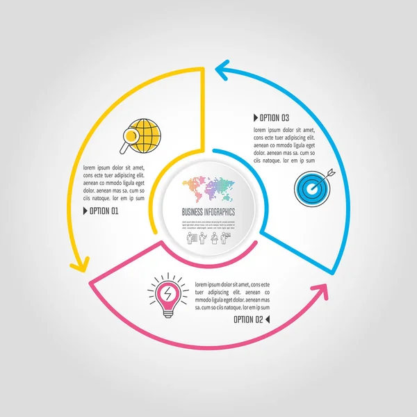 Infographic design business concept mit 3 optionen. — Stockvektor