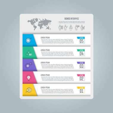 Infographic tasarım iş kavramı 5 seçeneği ile.
