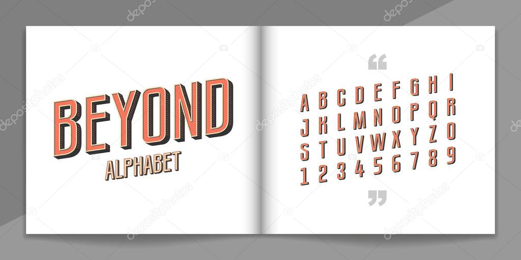 Retro font and alphabet set. Lettering Design for magazine, poster, logo or advertising media. Typography fonts uppercase and number