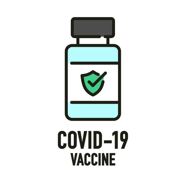 Covid Icon Vaccine Virus Coronavirus Medical Covid Vaccination Protection Disease — Vector de stock
