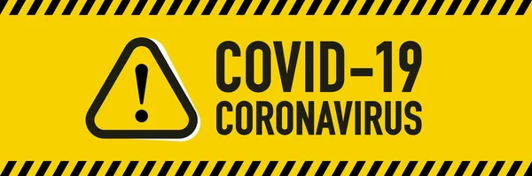 Covid-19 Coronavirus karantina konseptini durdurun. Kendini korumak ve virüsün başkalarına yayılmasını önlemek için sarı ve siyah çizgili koleksiyon. Roman Coronavirus (2019-nCoV). Vektör illüstrasyonu.
