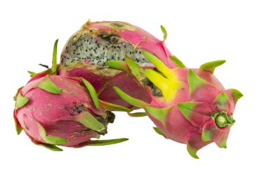 Beyaz arka plan üzerinde izole çürük dragon meyve