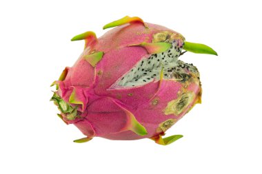 Beyaz arka plan üzerinde izole çürük dragon meyve