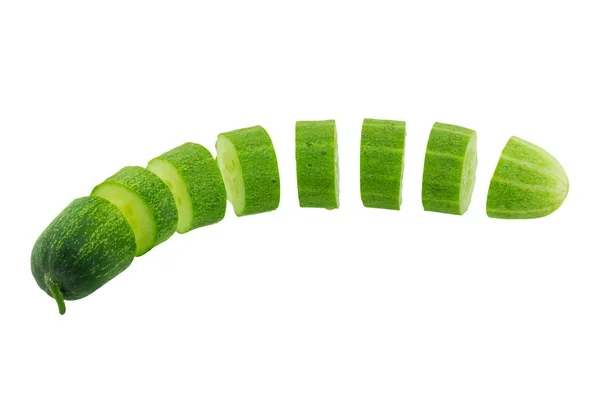 Dia komkommer geïsoleerd op witte achtergrond — Stockfoto