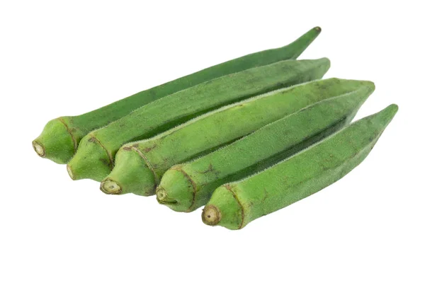 Fresh okra isolated on a white background — Stock Photo, Image
