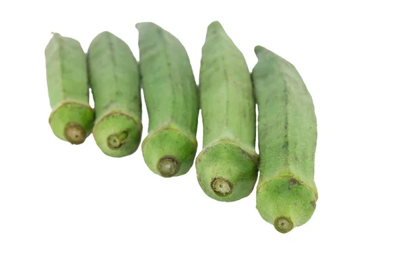 Frische Okra isoliert auf weißem Hintergrund — Stockfoto