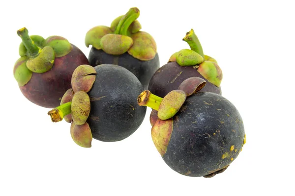 Mangostanu ovoce izolované na whitebackground — Stock fotografie