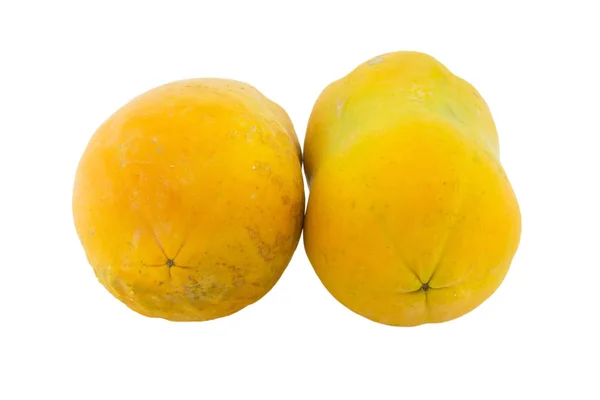 Érett papaya elszigetelt fehér háttér — Stock Fotó