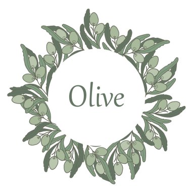 Bir daire çerçeve içinde zeytin