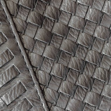 Hakiki karanlık hasır deri yakın çekim ve detaylar doku dikiş erkek çanta ile. Alışveriş, üretim, yaşam kavramı,