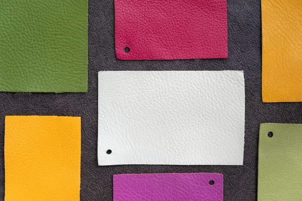 Fondo multicolor abstracto de conjunto de cuero genuino, textura, compras y concepto de la industria . —  Fotos de Stock