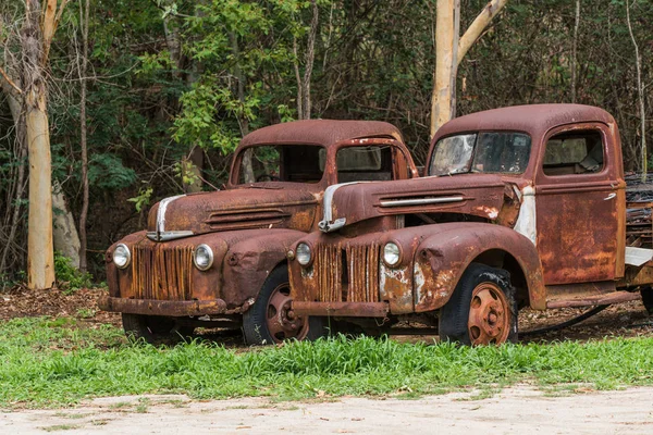 Dos viejos camiones Ford oxidados — Foto de Stock