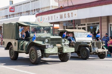 Anzac Day Parade, Charters Towers, Australia with proud ex-servi clipart