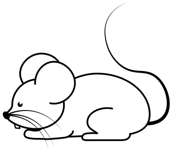 Schwarz-weiße Maus isoliert — Stockvektor