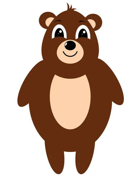 Cute fat brown bear isolated — Stock Vector