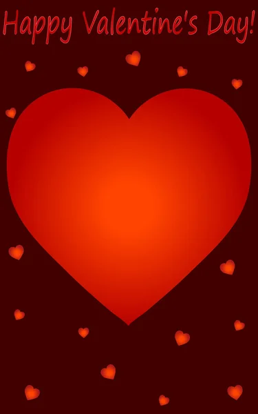 Денна листівка Валентина з великим серцем — стоковий вектор