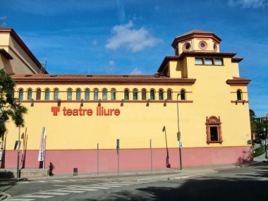 Barcelona Montjuic eteklerinde tiyatro lliure (yan görünüm)