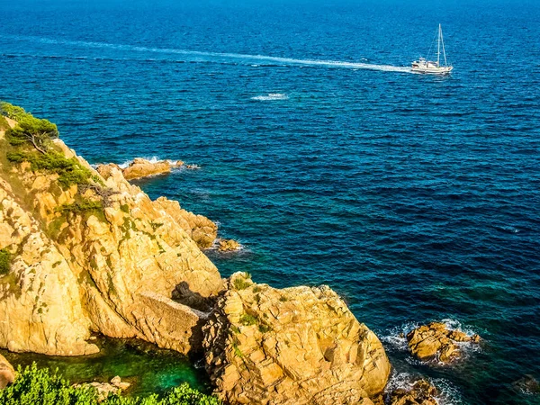 Vista Costa Brava Entre Las Localidades Turísticas Blanes Lloret Mar —  Fotos de Stock