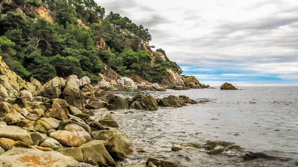 Empinada Orilla Bahía Costa Brava Lloret Mar Provincia Girona Comunidad —  Fotos de Stock