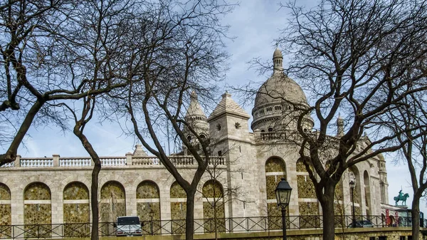 Topo Colina Montmartre Vista Basílica Coeur Sagrado Ocidente — Fotografia de Stock