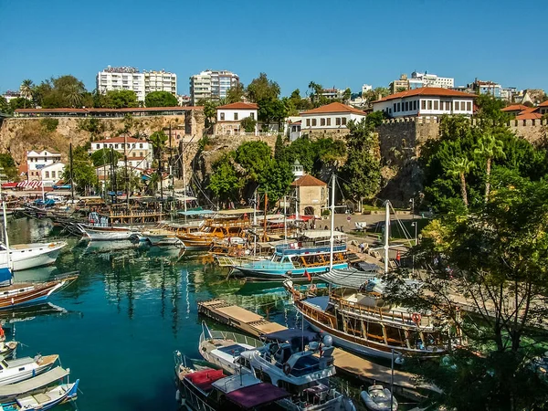 Antalya Turquie Octobre 2017 Port Pittoresque Avec Bateaux Yachts Dans — Photo