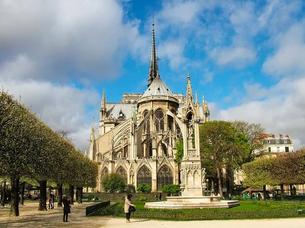 París Francia Marzo 2014 Plaza Jean Xxiii Isla Cite Detrás — Foto de Stock