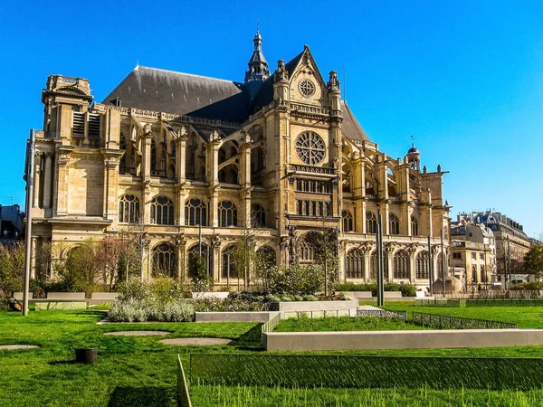 Frühling Paris Berühmte Kirche Des Heiligen Eustache — Stockfoto