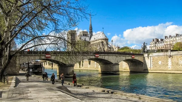 Paris Frankreich März 2014 Frühlingsblick Vom Linken Seine Ufer Auf — Stockfoto