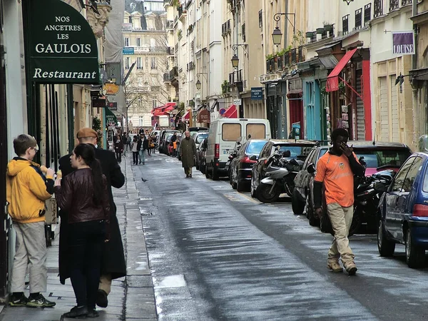 Paris Frankrike Mars 2014 Huvudgatan Öarna Saint Louis Rue Saint — Stockfoto
