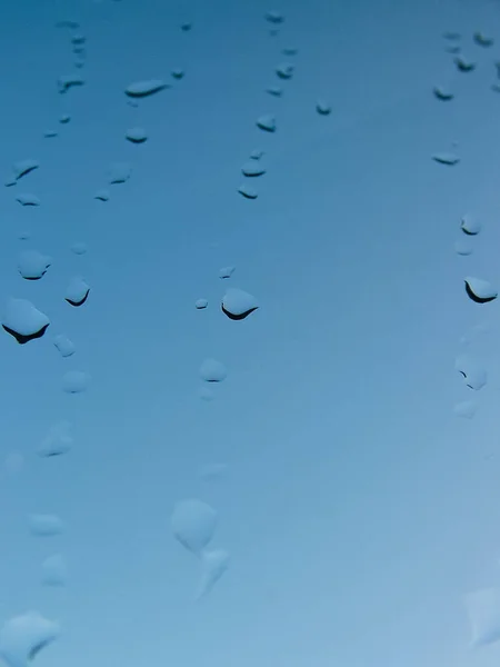 Frozen Drops Water Windowpane Soft Focus — Stock Photo, Image
