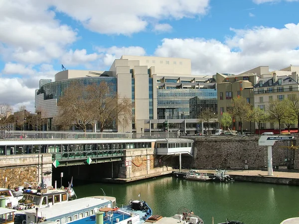 Paris Frankreich März 2014 Oper Der Bastille Und Des Canal — Stockfoto