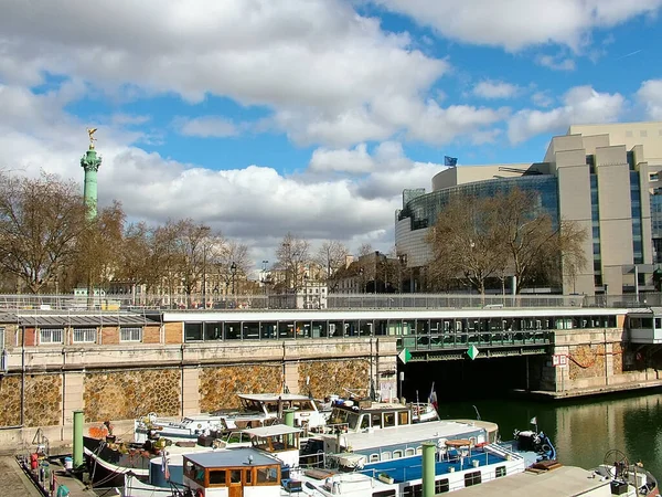 Blick Auf Die Place Bastille Und Die Opera Bastille Vom — Stockfoto