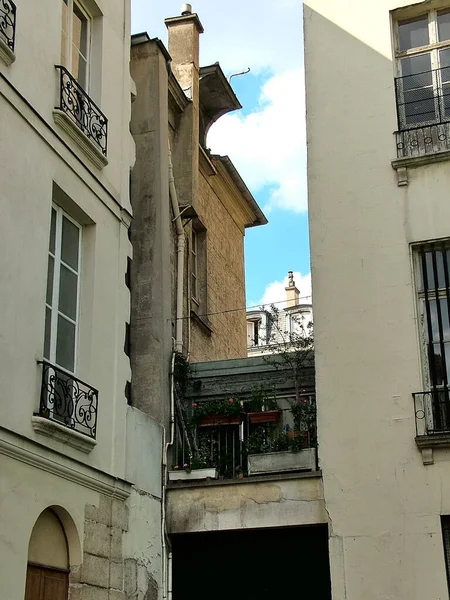 Старые Дома Квартале Маре Париже Франции — стоковое фото