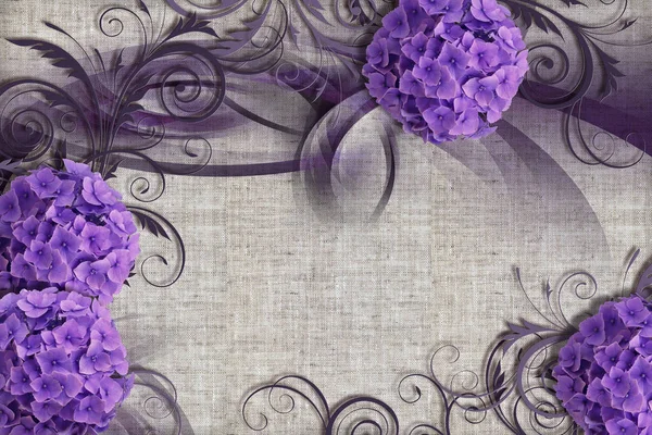 Tapéta Textúra Hortenzia Virágok Elvont Vászon Textúrák — Stock Fotó