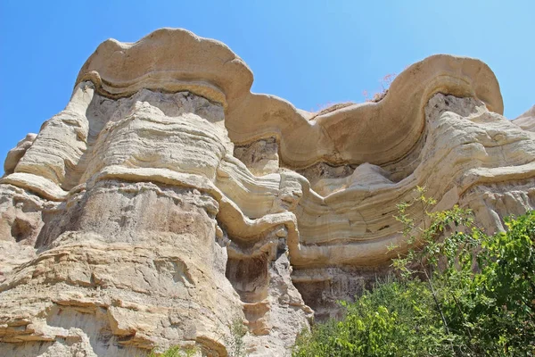 Cappadocia, Rock formation, a végén a föld-völgy, Gereme és Uchisar között. Cappadocia, Törökország. — Stock Fotó