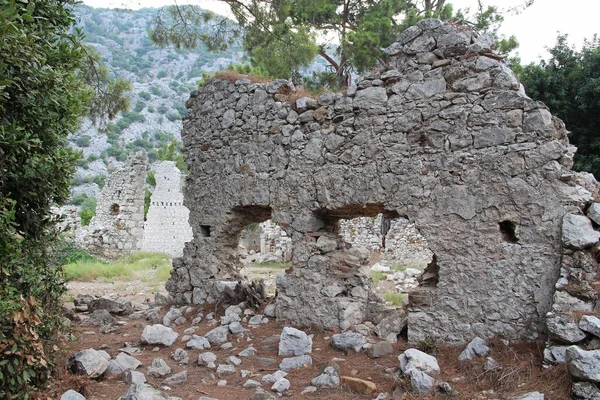 Nordnekropole. Ruinen antiker Stadtolympos in Lykien. Antalya Provinz, Türkei — Stockfoto