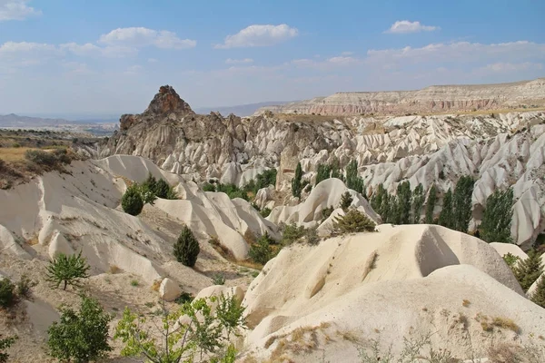 Panorama of Meskendir, Red and Rose valleys. Cappadocia. Turkey Royalty Free Stock Photos