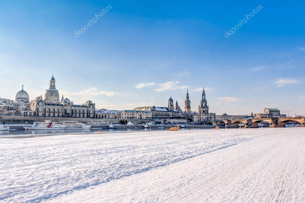 Old town of Dresden in winter