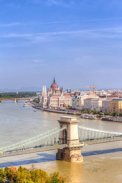 Budapeste e Ponte Chain — Fotografia de Stock