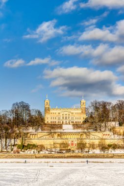 Albrechtsberg Castle in Dresden in winter