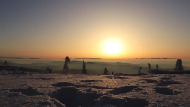 Adolescent Make Star Snow Sunrise Enjoying Childhood Modern Outdoor Excursions — Stock Video