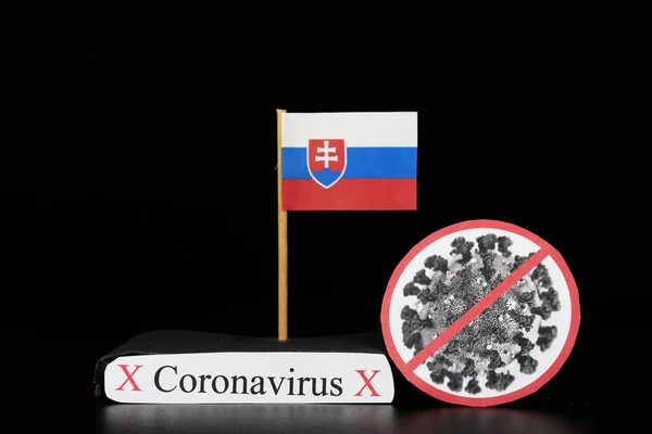Прапор Словаччини Коміркою Covid Типу Який Належить Групи Rna Вірусів — стокове фото