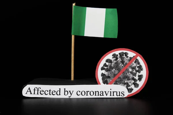 Nigeria Infected Covid Severe Acute Respiratory Syndrome Coronavirus Flag Thailand — Stock Photo, Image