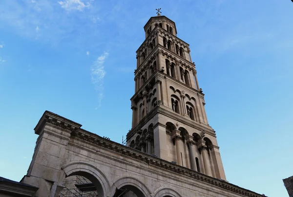 Turm Der Kirche Unserer Lieben Frau Vom Glockenturm Split Kroatien — Stockfoto