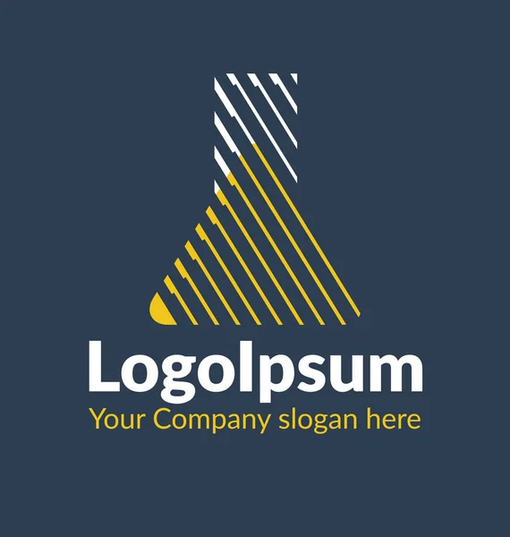 Kimyasal bir şişesi şablonu logo gölgeli silüeti