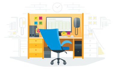 Düz openspace office çalışma alanı'na