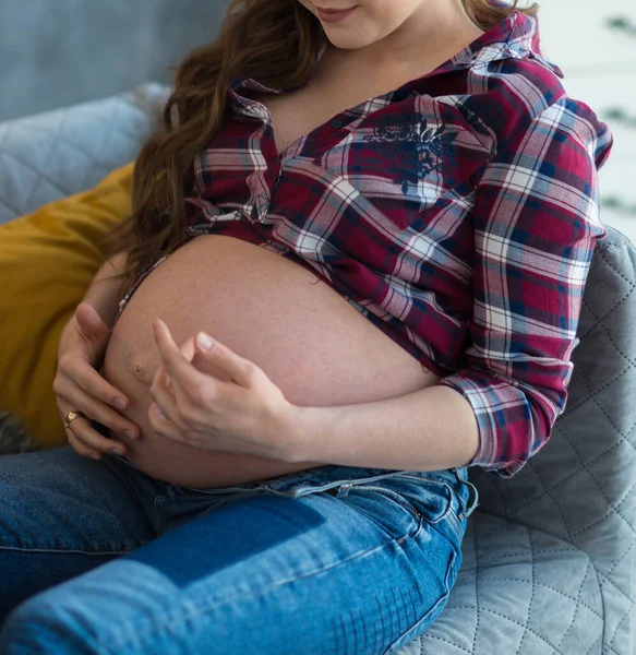 Schwangere Schöne Junge Frau Konzept Der Glücklichen Mutterschaft — Stockfoto