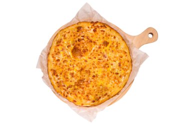 İmeretian Khachapuri ve Etli Kubdari - Geleneksel Lezzetli Gürcü Yemekleri. beyaz arkaplanda izole